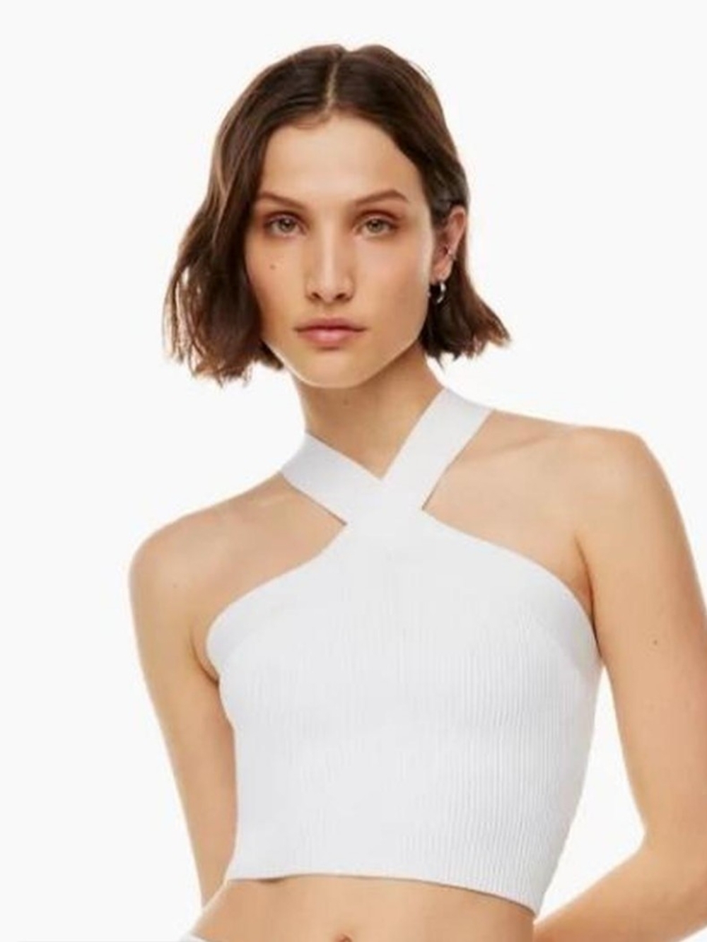 Babaton Sculpt Knit Criss Cross Cropped Tank Size Snajj7